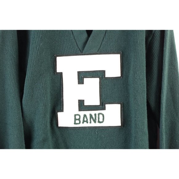 Vtg 70s Mens 40 Eastern Michigan University Band Letterman Varsity Sweater USA - Picture 4 of 10